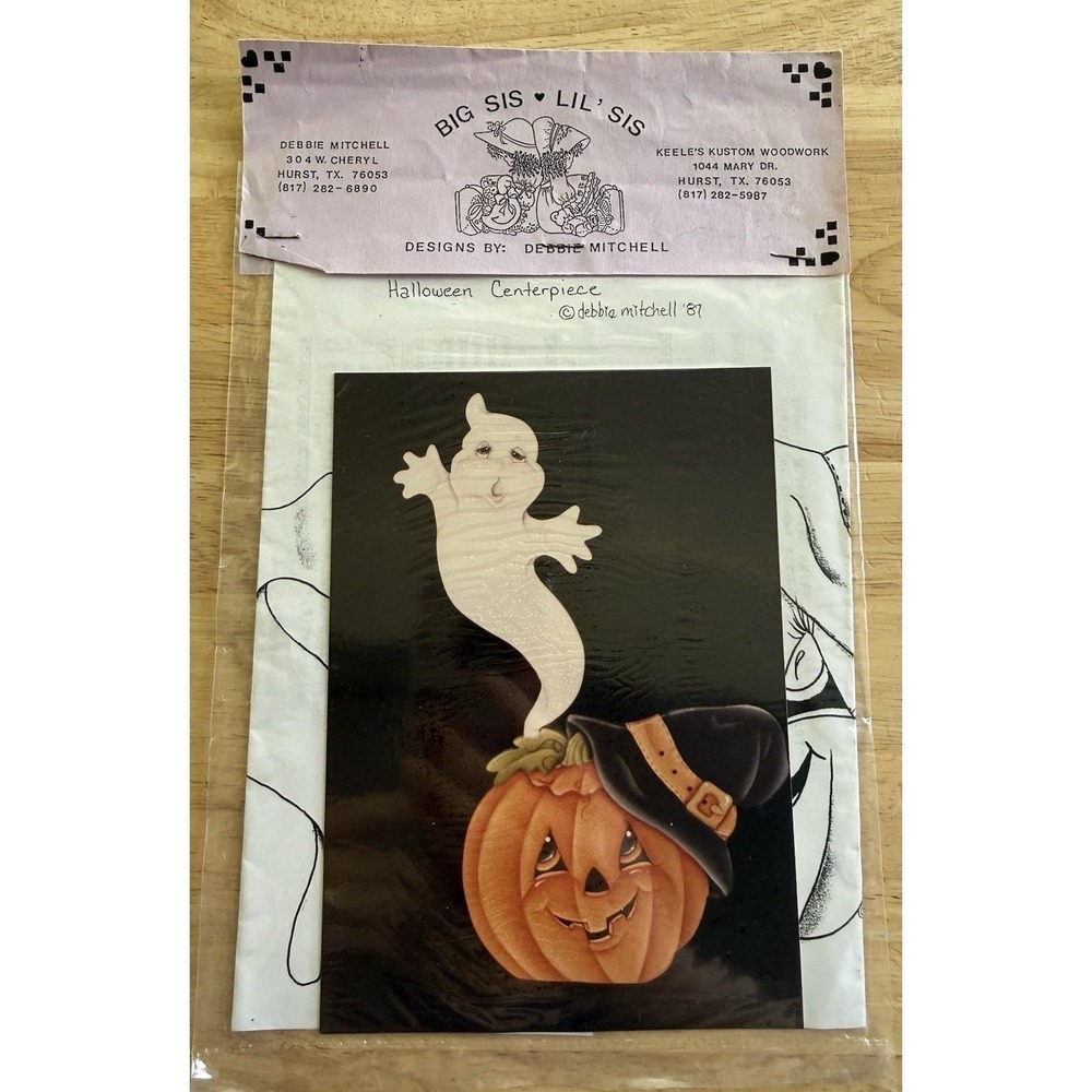 Big Sis Lil' Sis Tole Pattern Packet: HALLOWEEN CENTERPIECE‎ Ghost Pumpkin NEW
